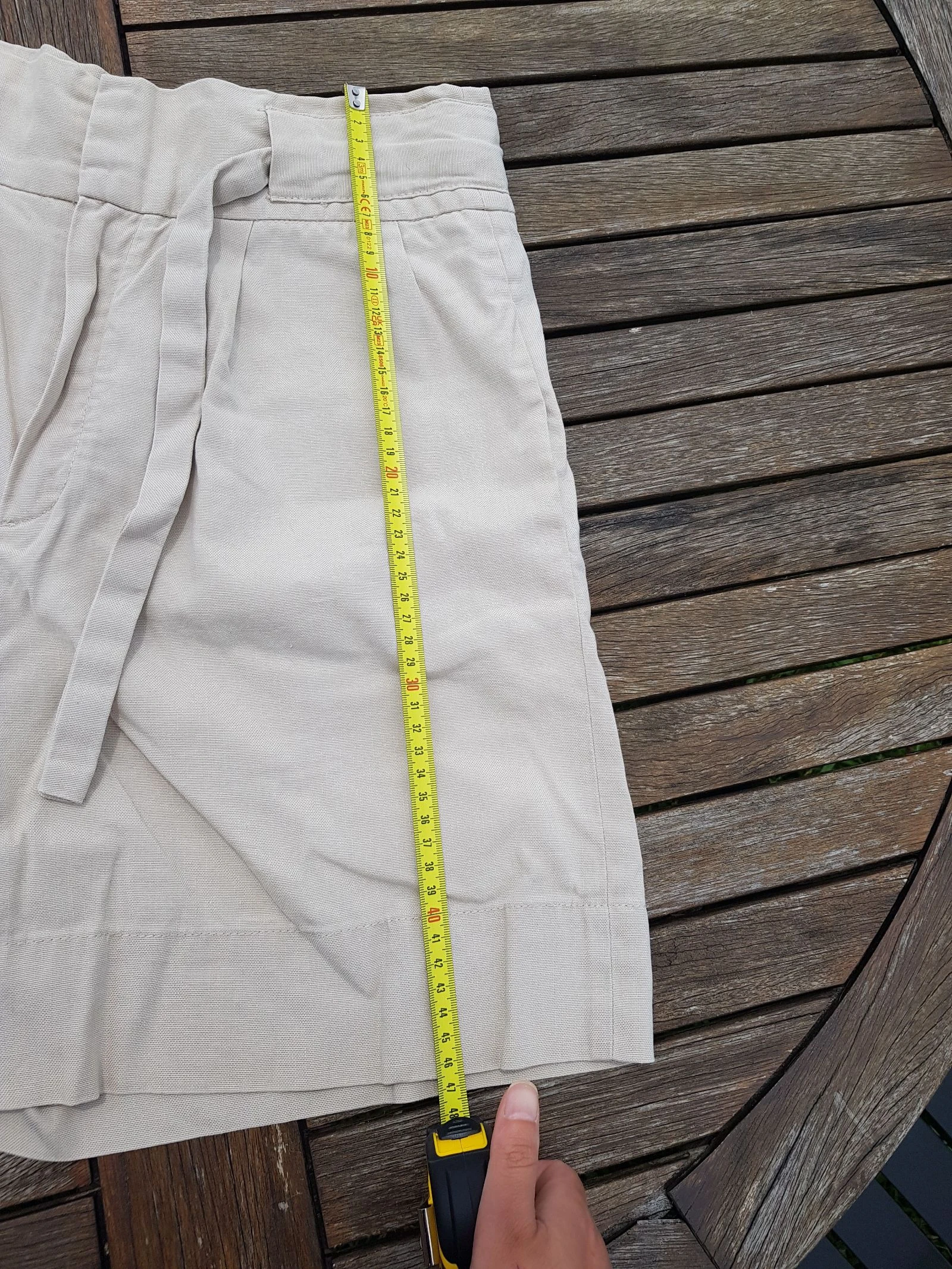 Bermudas de cintura alta em algodão e linho – photo 9
